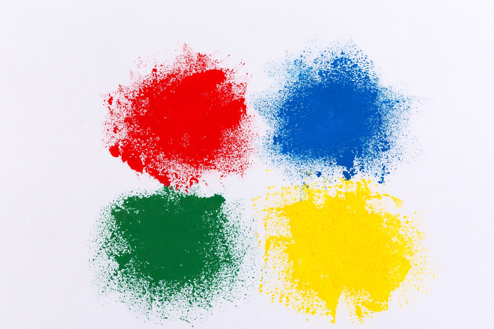 Red blue yellow and green paint smudges