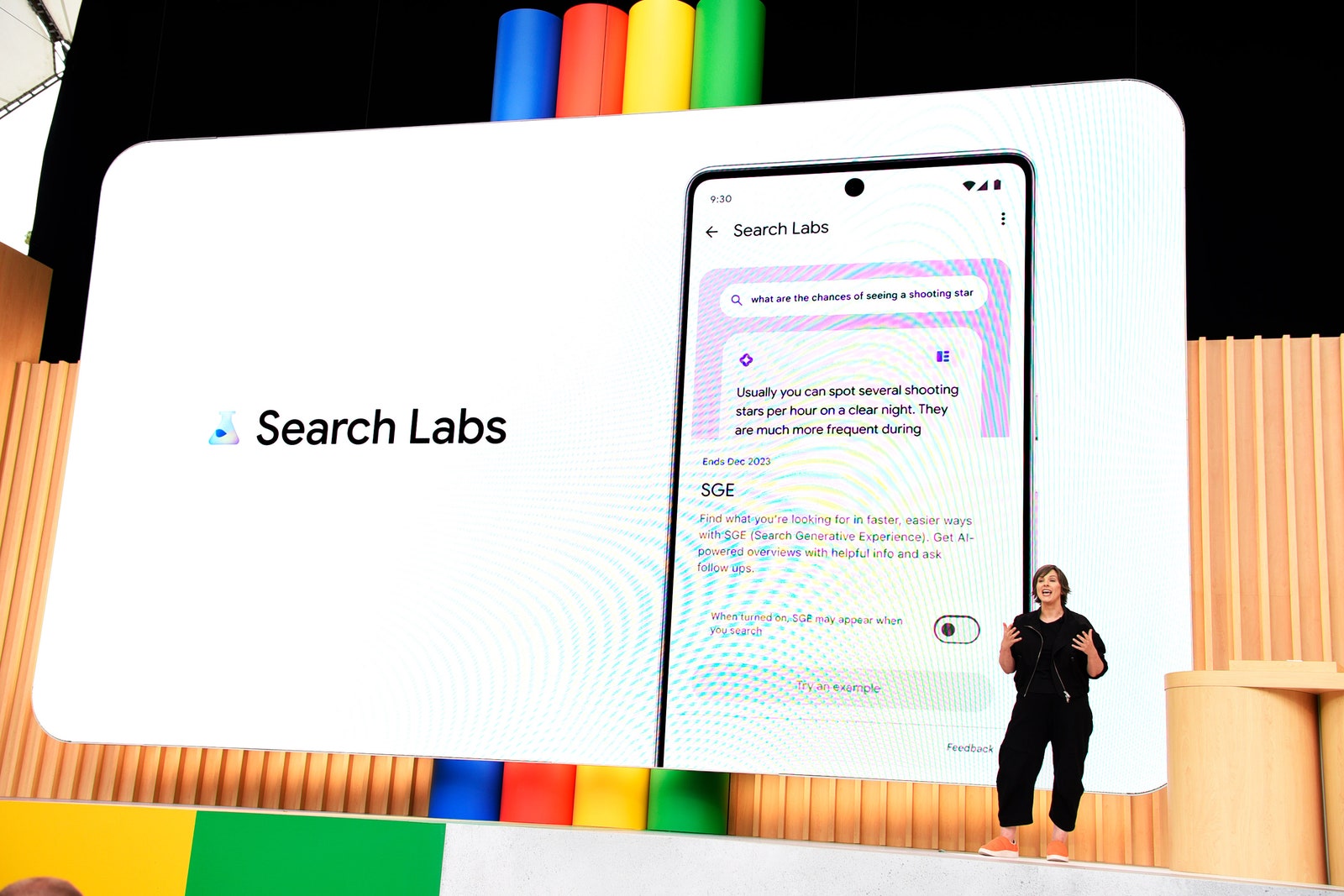 Cathy Edwards introducing Smart Labs on stage at Google IO 2023